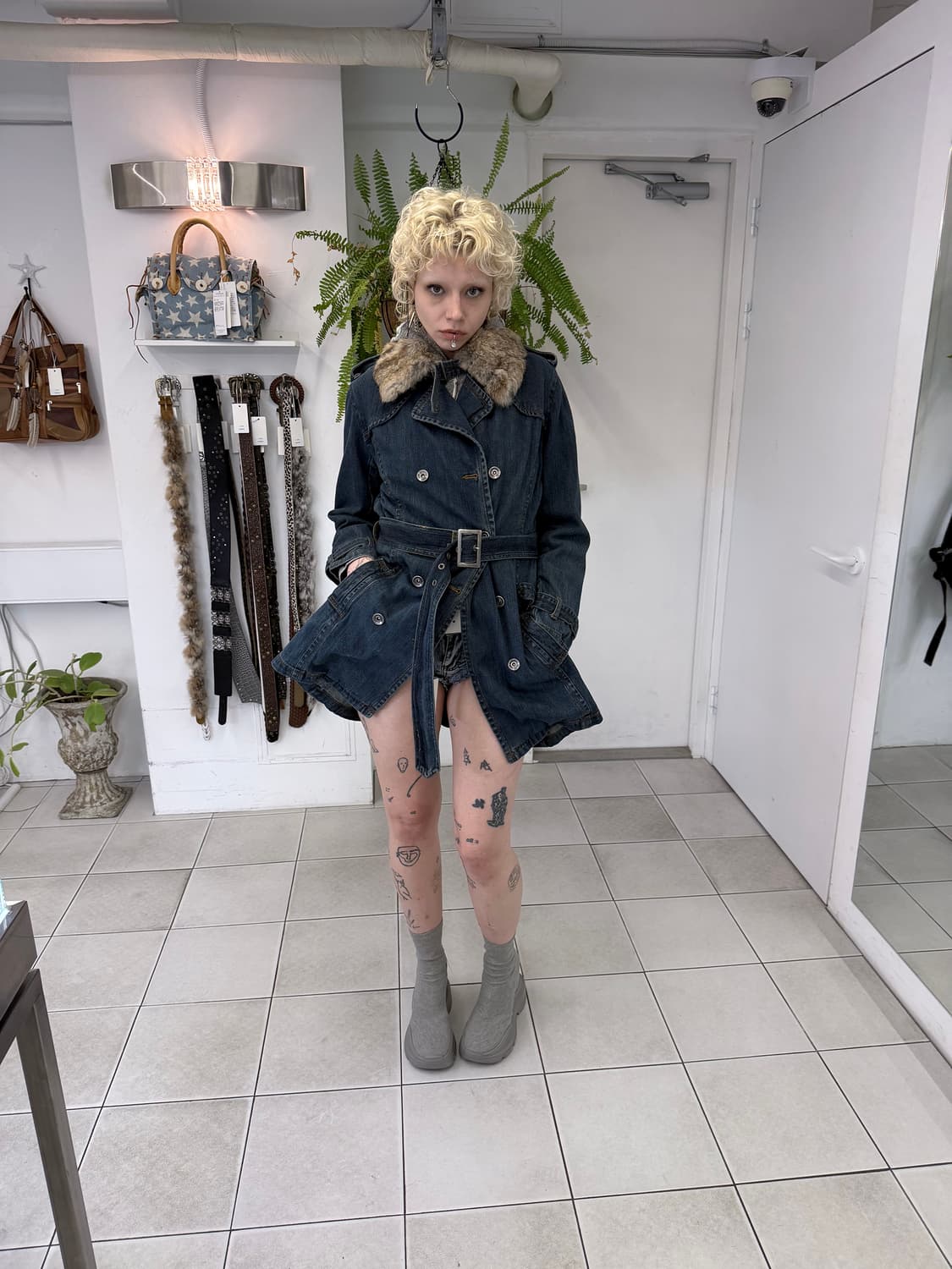 denim double coat 상품이미지4