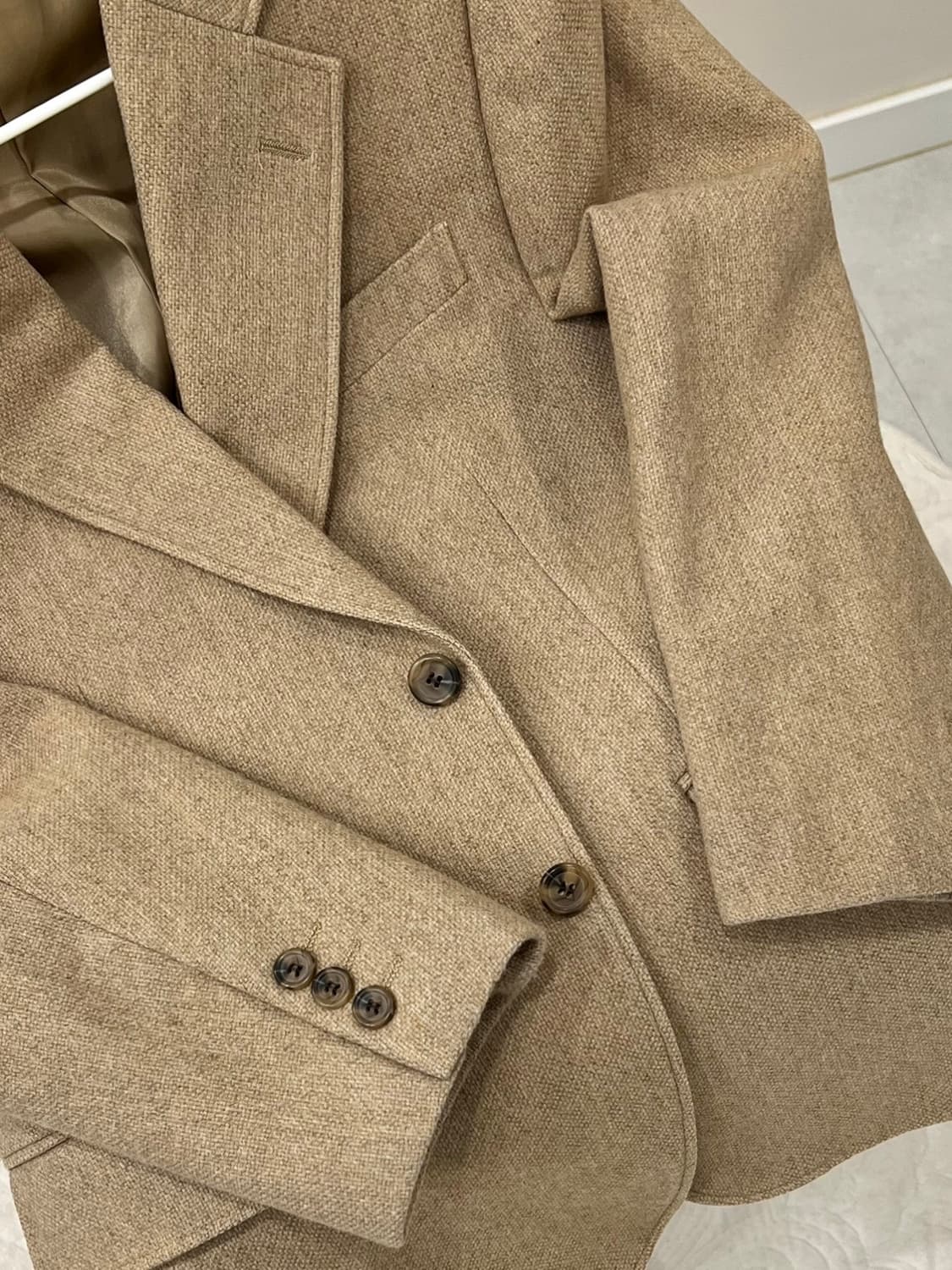 울 캐시미어 베이지 클래식 자켓 상품이미지3