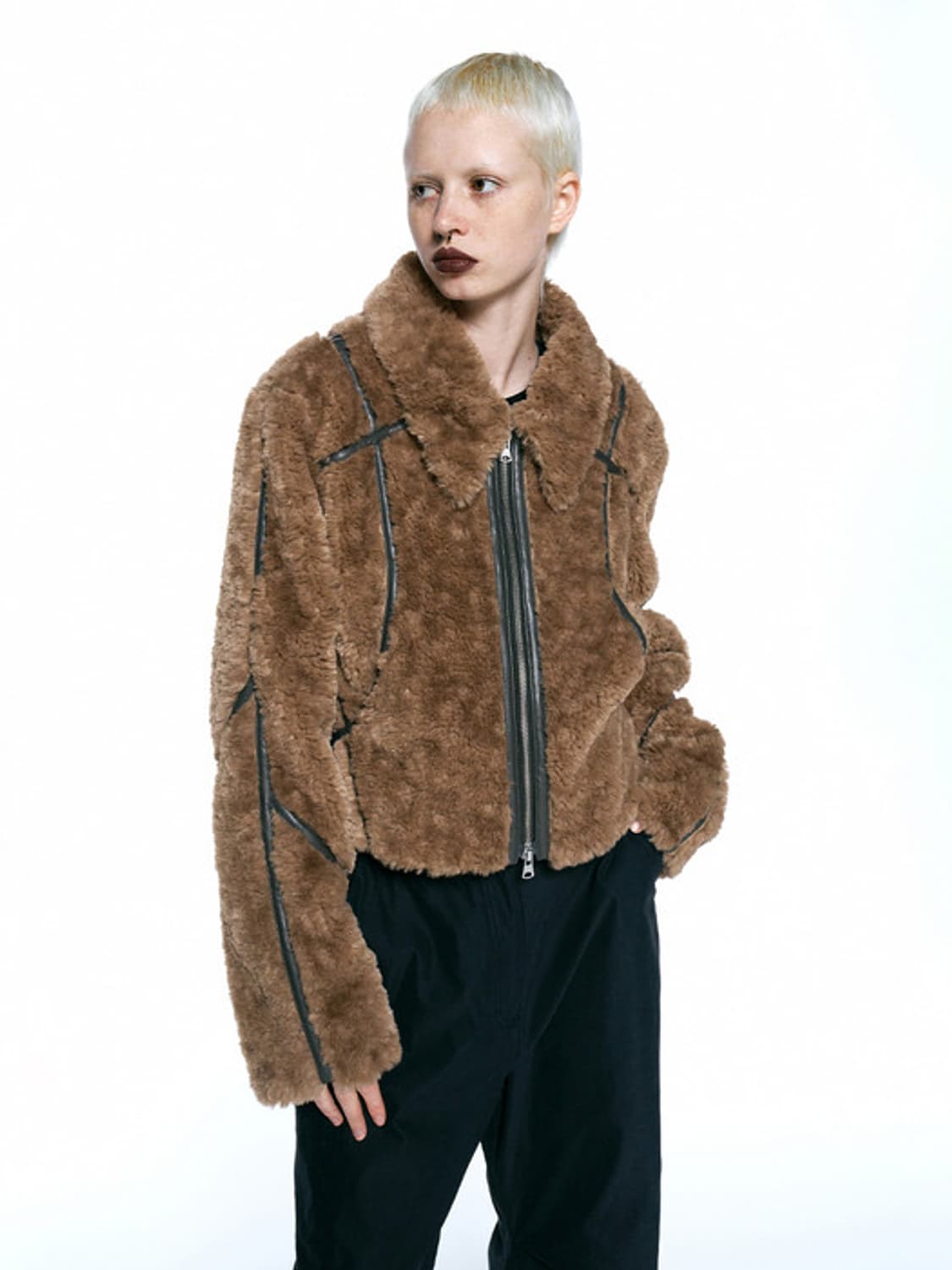 인사일런스 레더 바인딩 에코 퍼 점퍼 상품이미지2