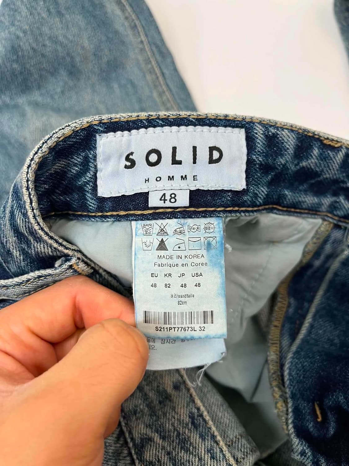 [48] Solid Homme 솔리드옴므 20년 신형 워싱 데님 팬츠 상품이미지4