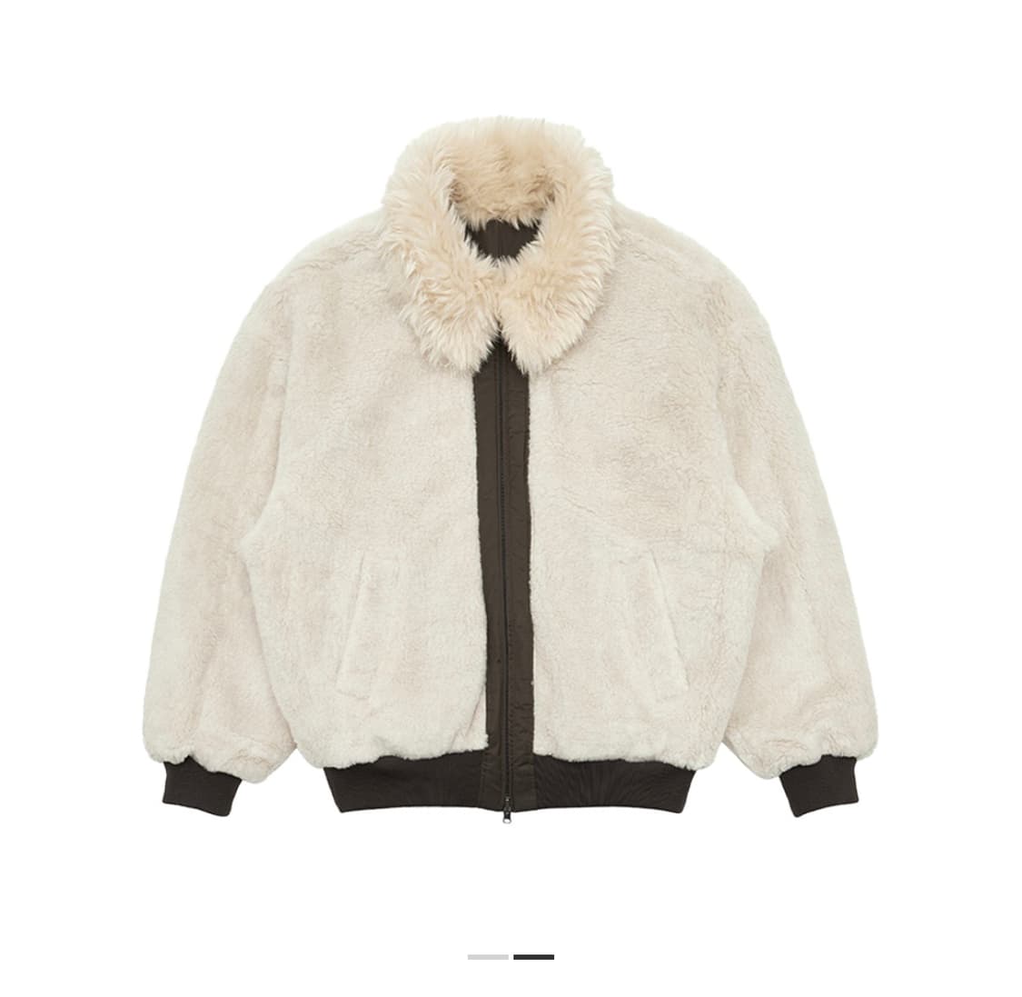 아모멘토 리버시블 오버사이즈 시어링 점퍼 상품이미지2