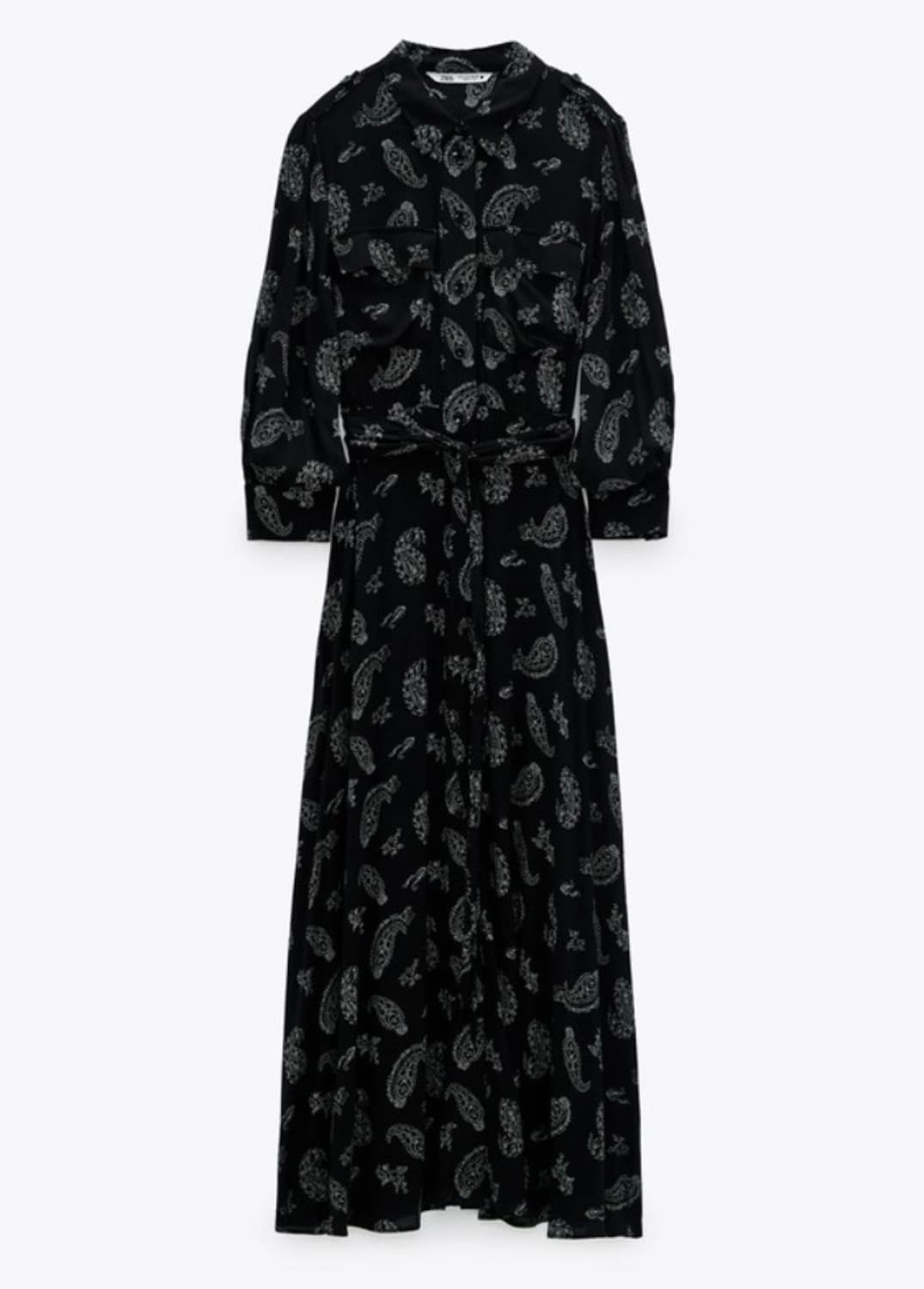ZARA 블랙 프린트 롱원피스_S사이즈(새 제품) 상품이미지5