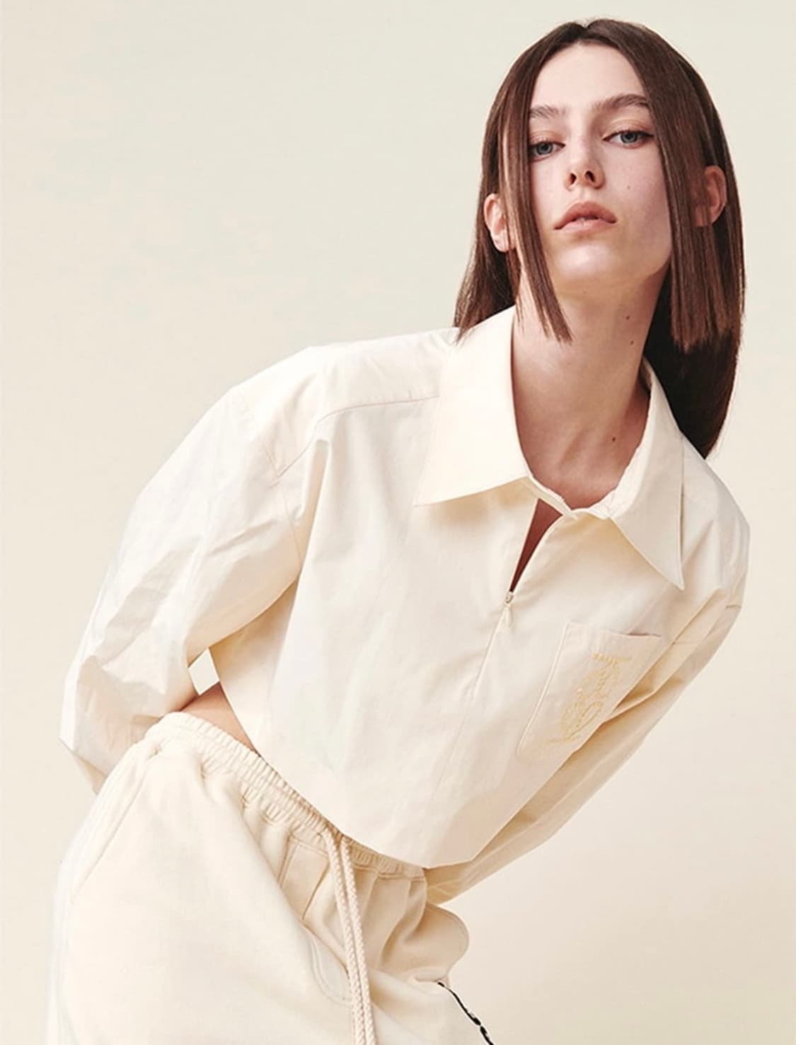 Kijun. Half Zip-up Shirt Yellow 상품이미지5