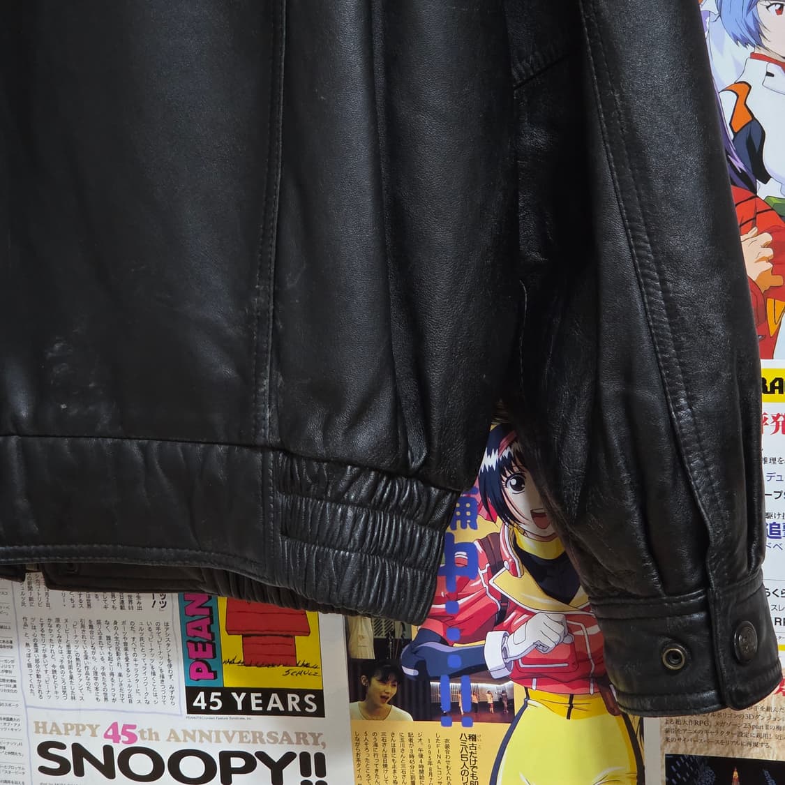 빈티지 양가죽 패디드 누빔 블랙 봄버 자켓 상품이미지9