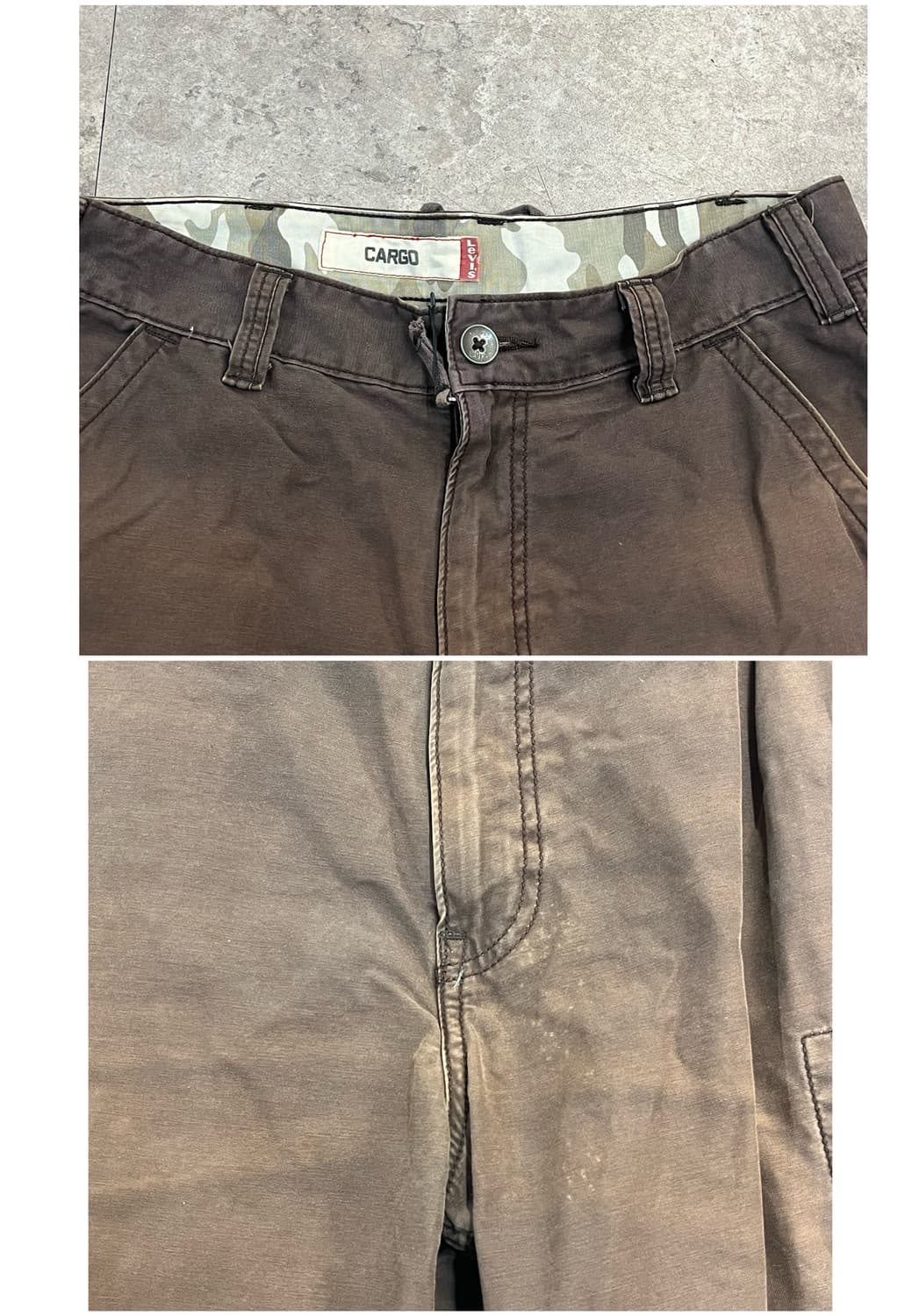 리바이스 카고 하프 팬츠 브라운 W32 #csz3382 상품이미지6
