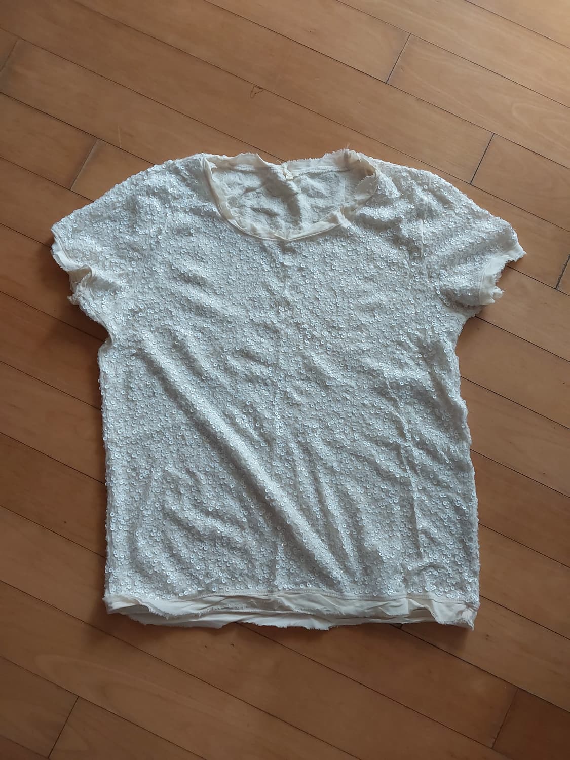 제이크루 아이보리 스팽글 반팔티 상품이미지1