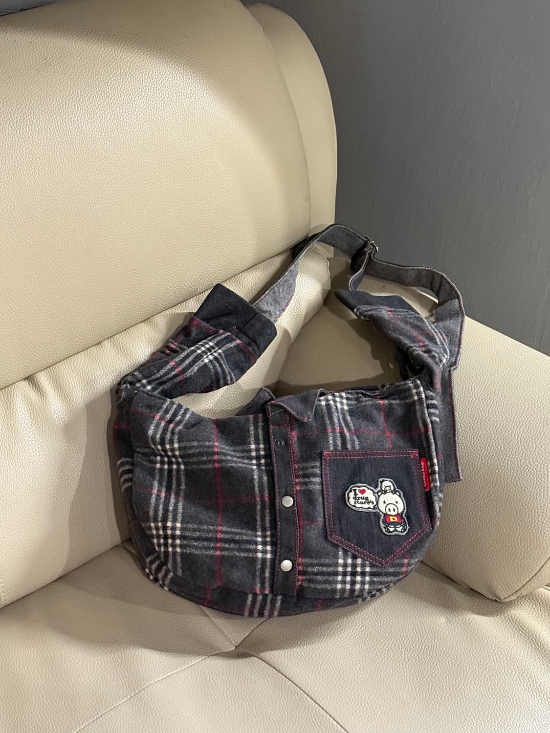 drug store's check pattern cross bag 상품이미지1