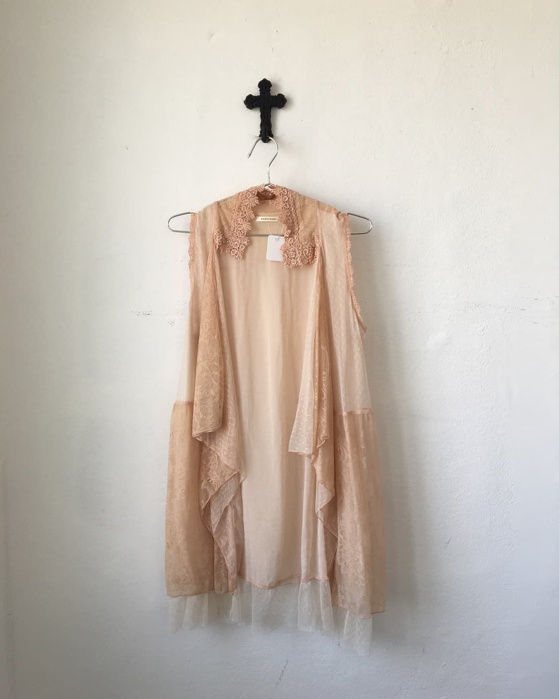 Axes femme lace layer open vest 상품이미지2