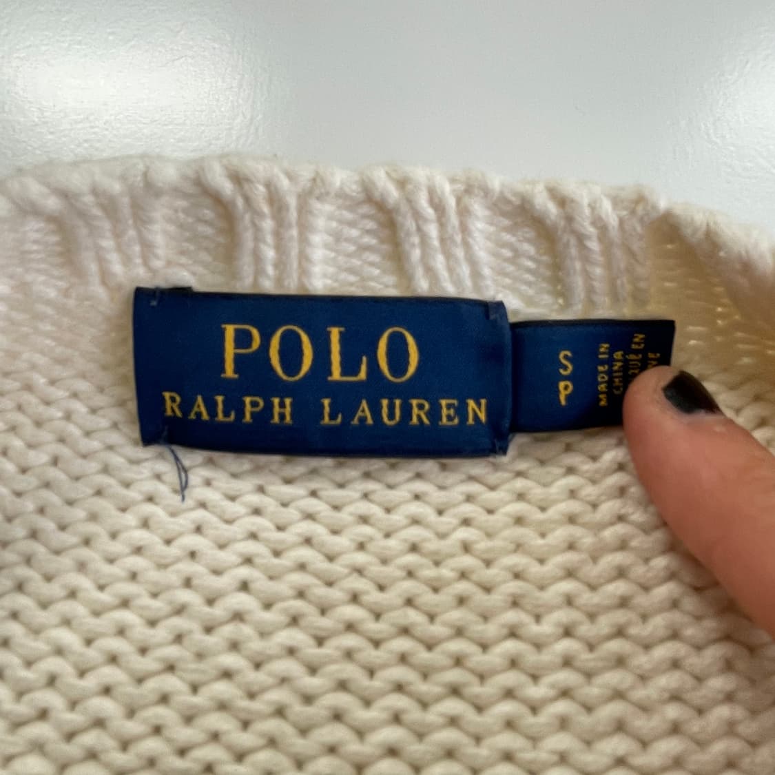 Polo  폴로 랄프로렌 신형 성조기 아이보리 코튼 니트 상품이미지2