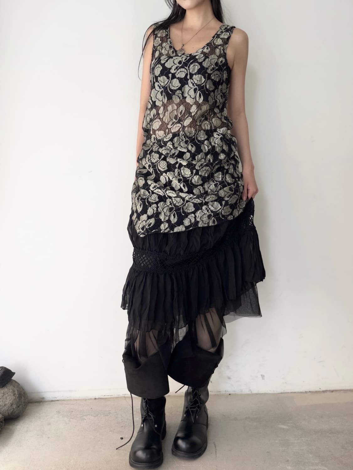 Flower pattern layer ops & top 상품이미지4