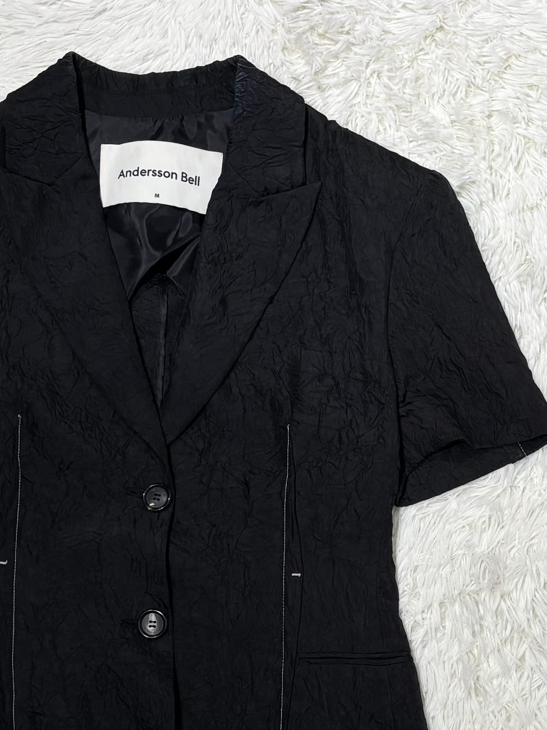 앤더슨벨 블랙 반팔 자켓 상품이미지5