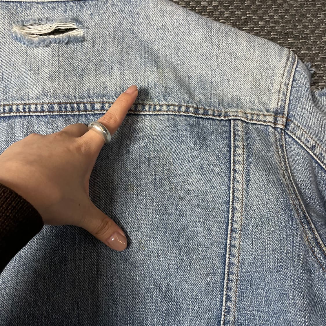 제이브랜드 연청 데미지 데님 자켓 상품이미지8