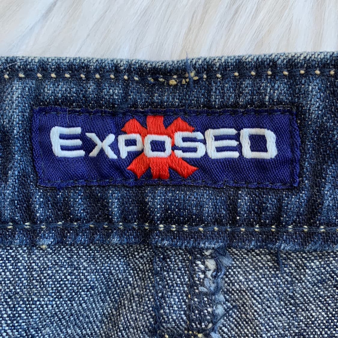 빈티지 EXPOSED 스웨이드 플라워 비즈 데님 스커트 1781 상품이미지8