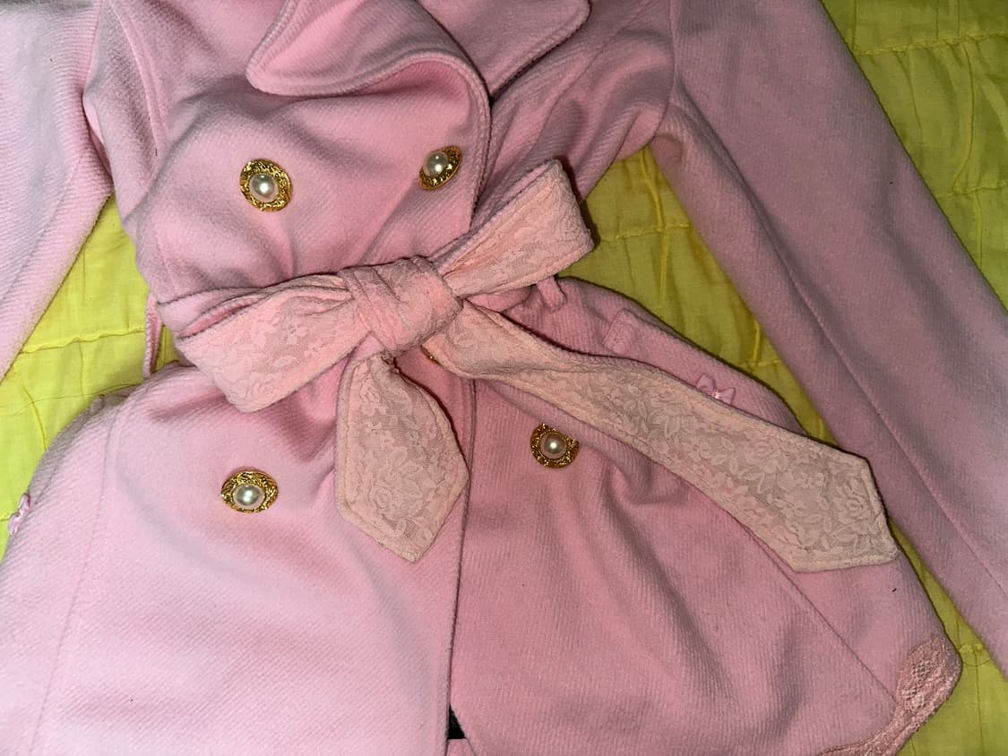 Tralala 핑크 금장 코트 상품이미지3