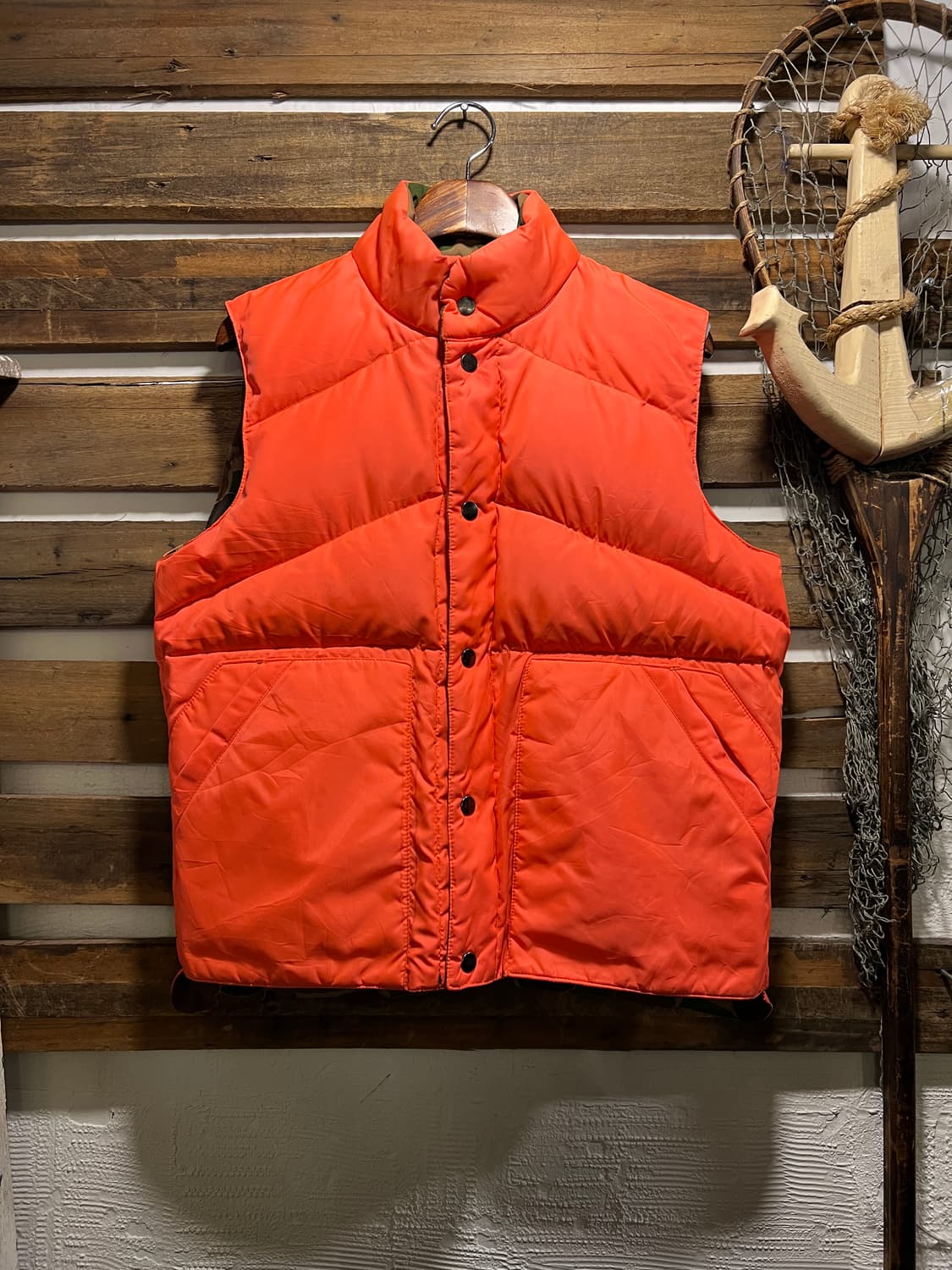 [M]90's USA 빈티지 덕카모 리버시블 구스다운 헌팅 베스트 상품이미지2