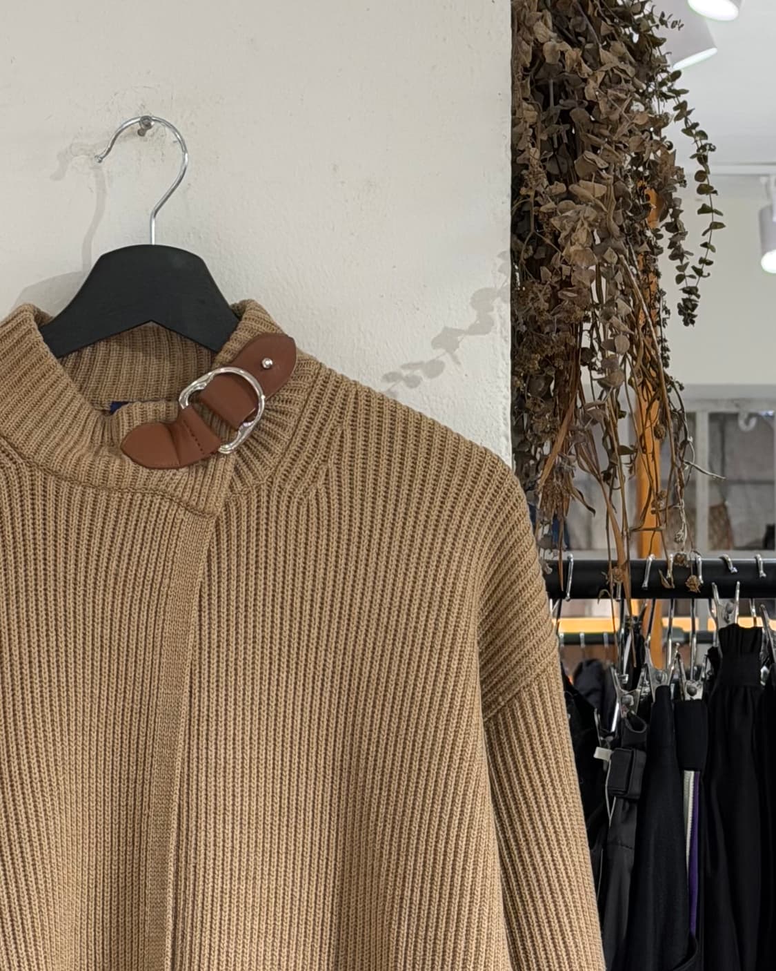 폴로 랄프로렌 브라운 메리노 울 립니트 숄 케이프 상품이미지3