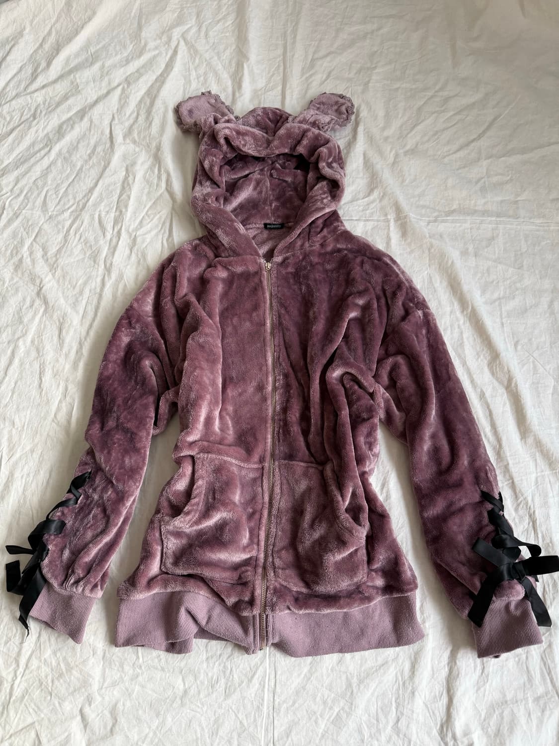 러블리 로리타 갸루 토끼 귀포인트 퍼 후드 상품이미지1