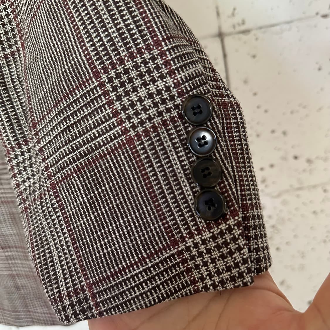 50 맨온더분 체크 블레이저 상품이미지3