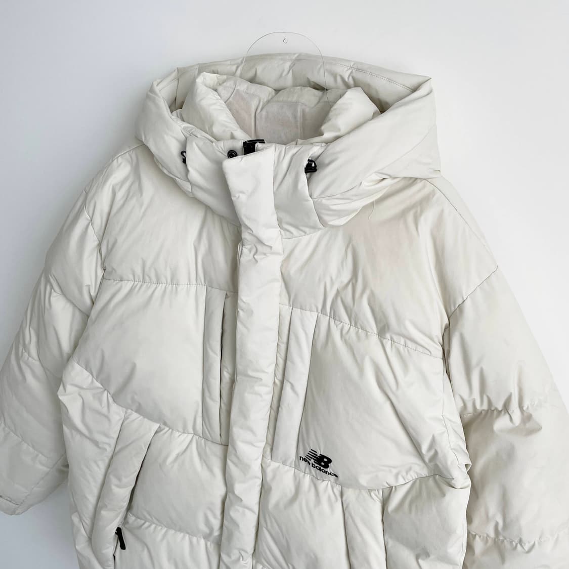F2 뉴발란스 유니 플라잉 구스 다운 아이보리 숏 패딩 100사이즈  상품이미지2