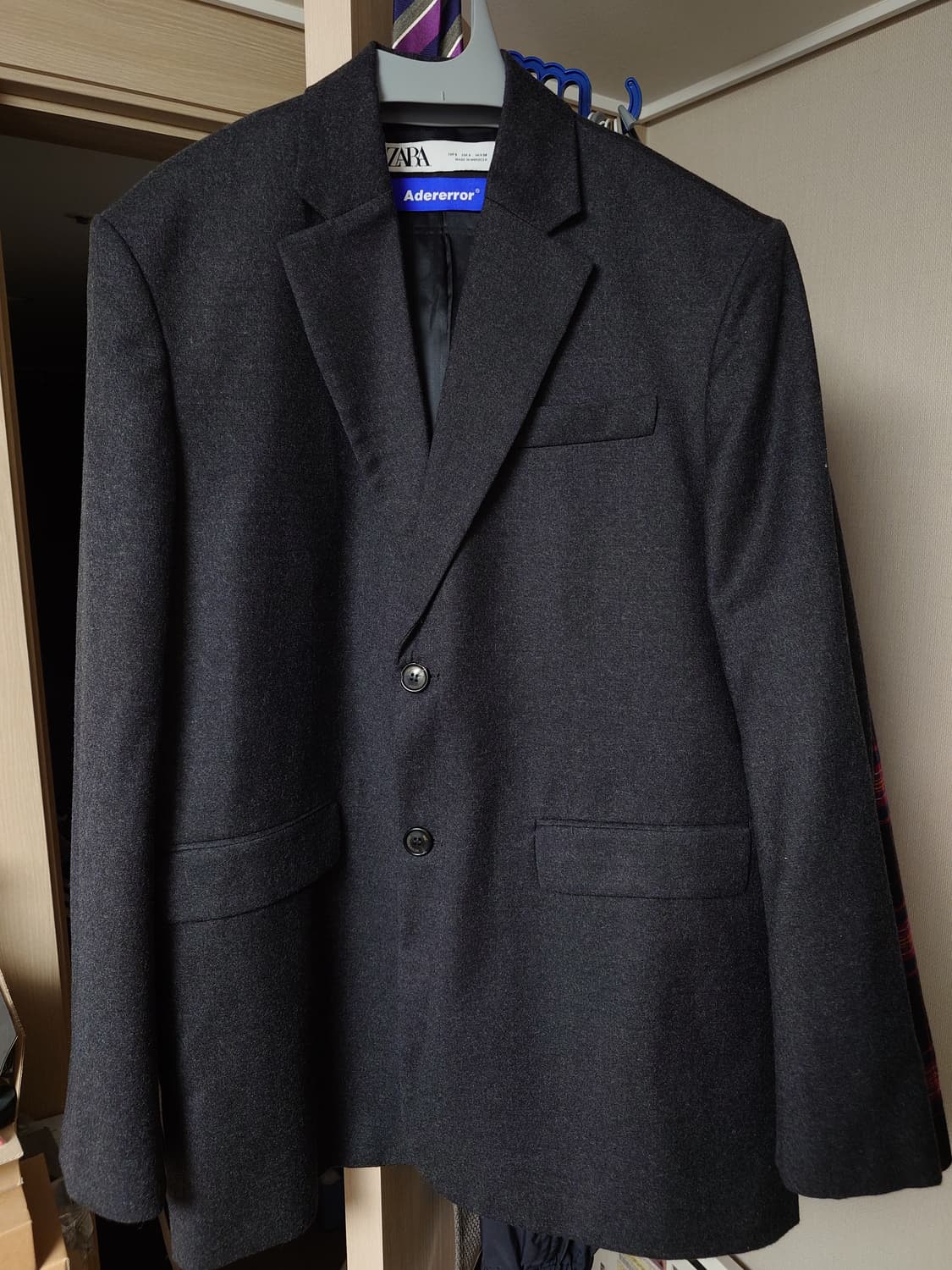 [S] 자라 아더에러 콜라보 울 블레이저 차콜 그레이 상품이미지1