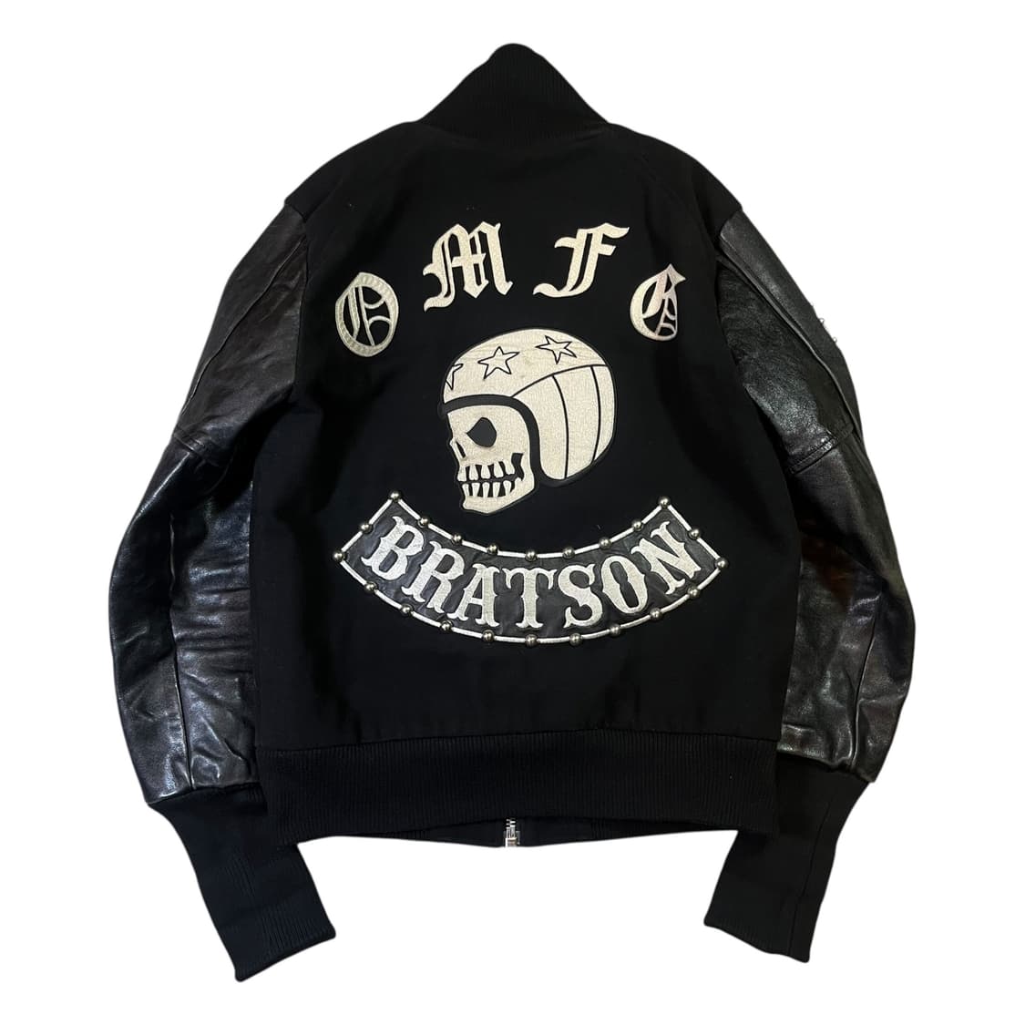브랫슨 14fw 스컬 빅 패치 울 레더 바시티 자켓 상품이미지1