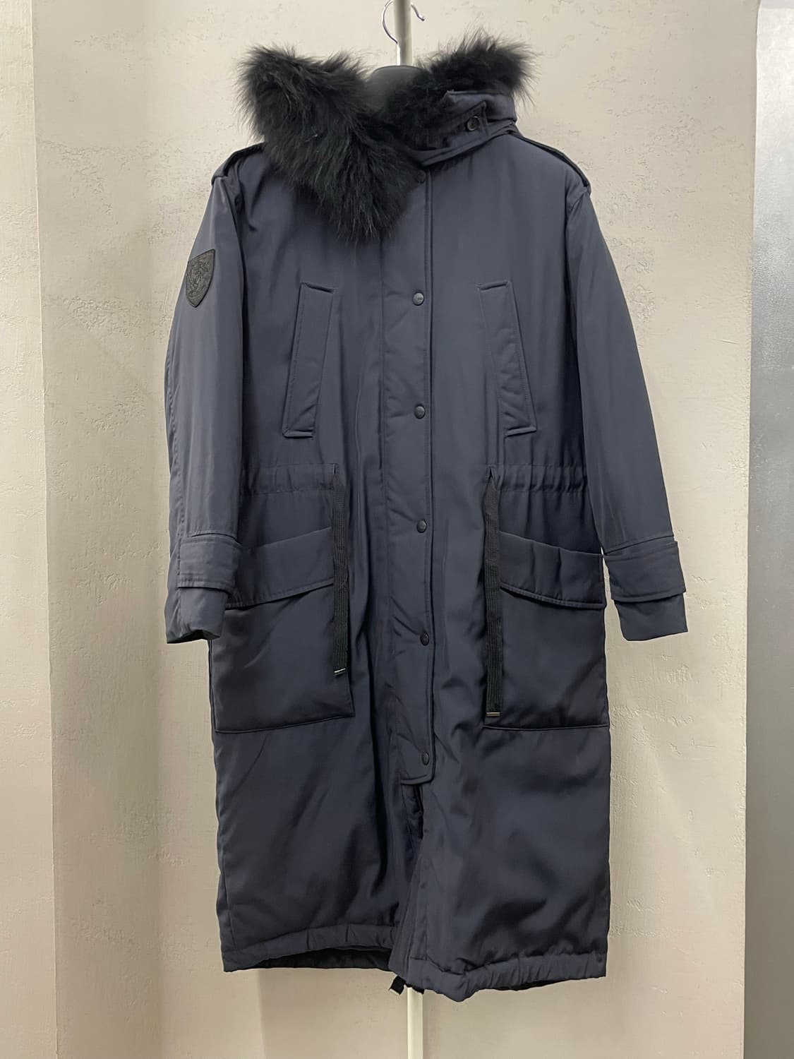 스튜디오 톰보이 라쿤 퍼 후드 덕다운 롱패딩 블랙 S 상품이미지2