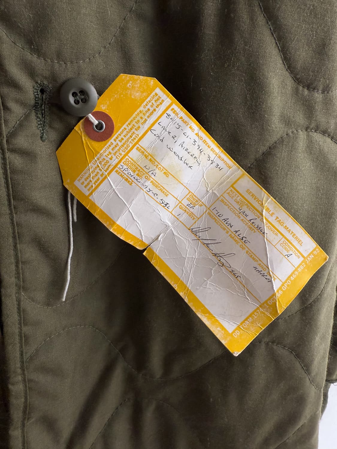 90s U.S.Army Aircrew Cold Weather Liner  상품이미지5