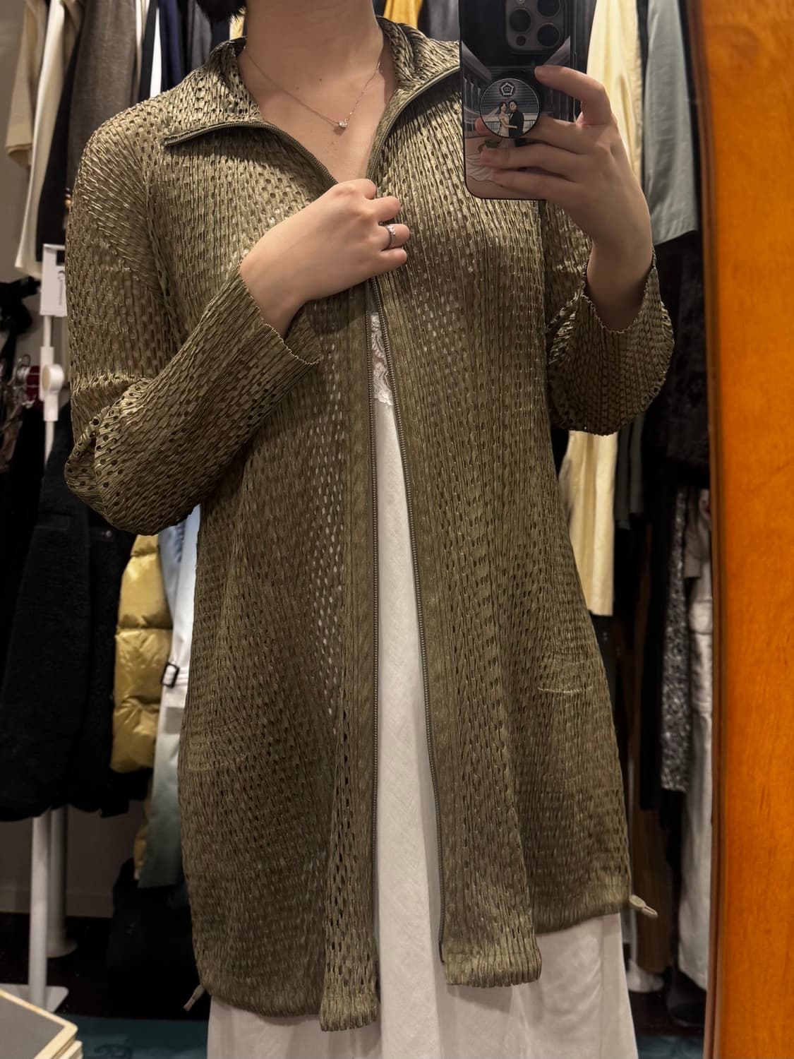 플리츠플리즈 메쉬 집업 상품이미지7