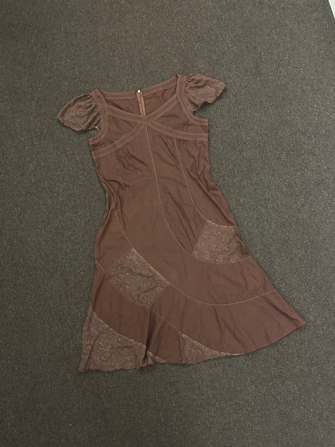 158)Japanese vintage 여성 펀칭 디자인 롱 원피스 상품이미지1