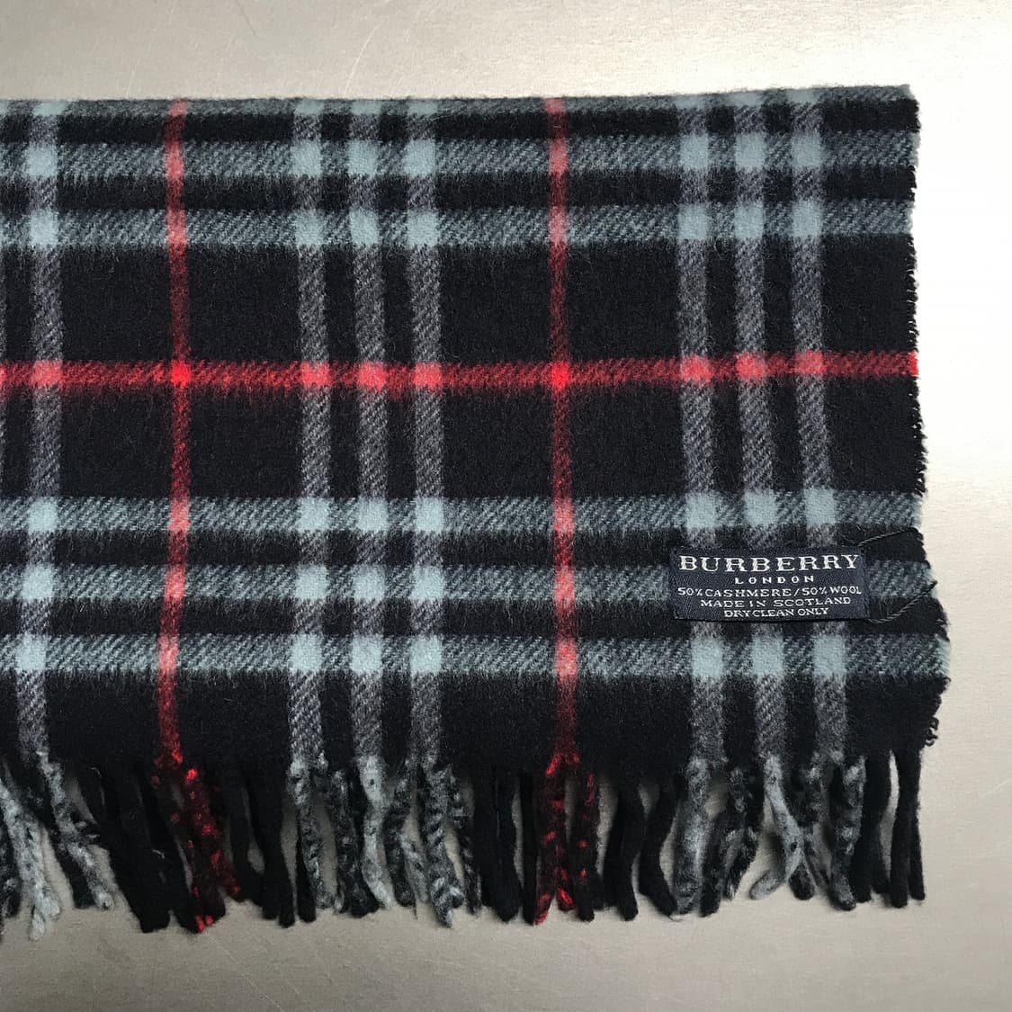 버버리 정품 캐시미어/울 머플러 네이비 상품이미지3