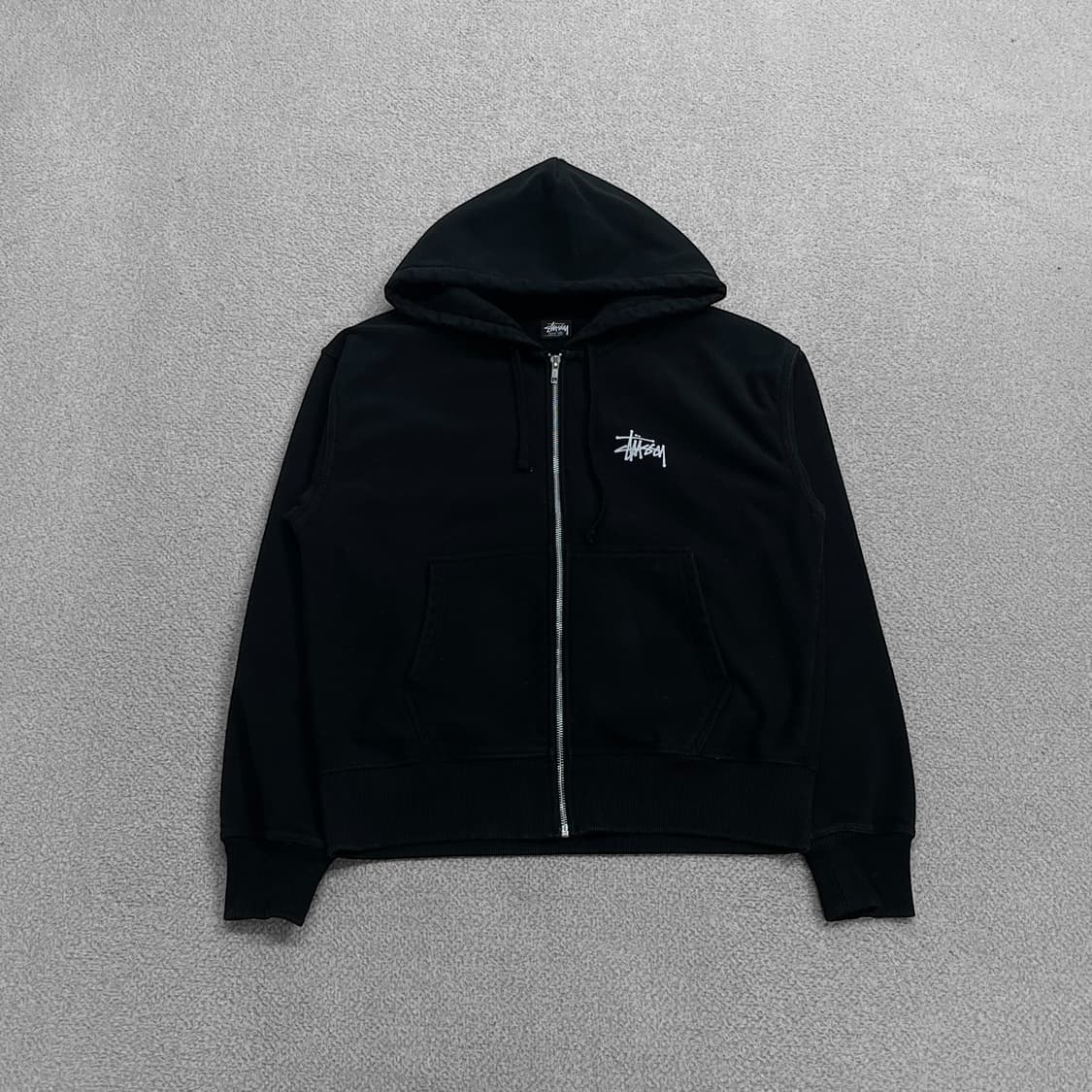 스투시 Stussy 베이직 로고 후드집업 블랙 상품이미지1