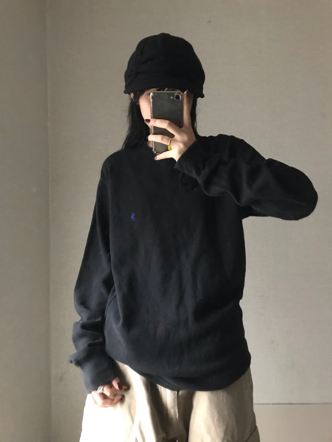 폴로 블랙 와플 롱슬리브 상품이미지5