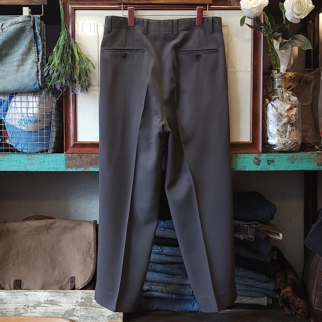 90's 씨피컴퍼니 수트 셋업 빈티지 양복 셋업 샤크 그레이 100 82 상품이미지4