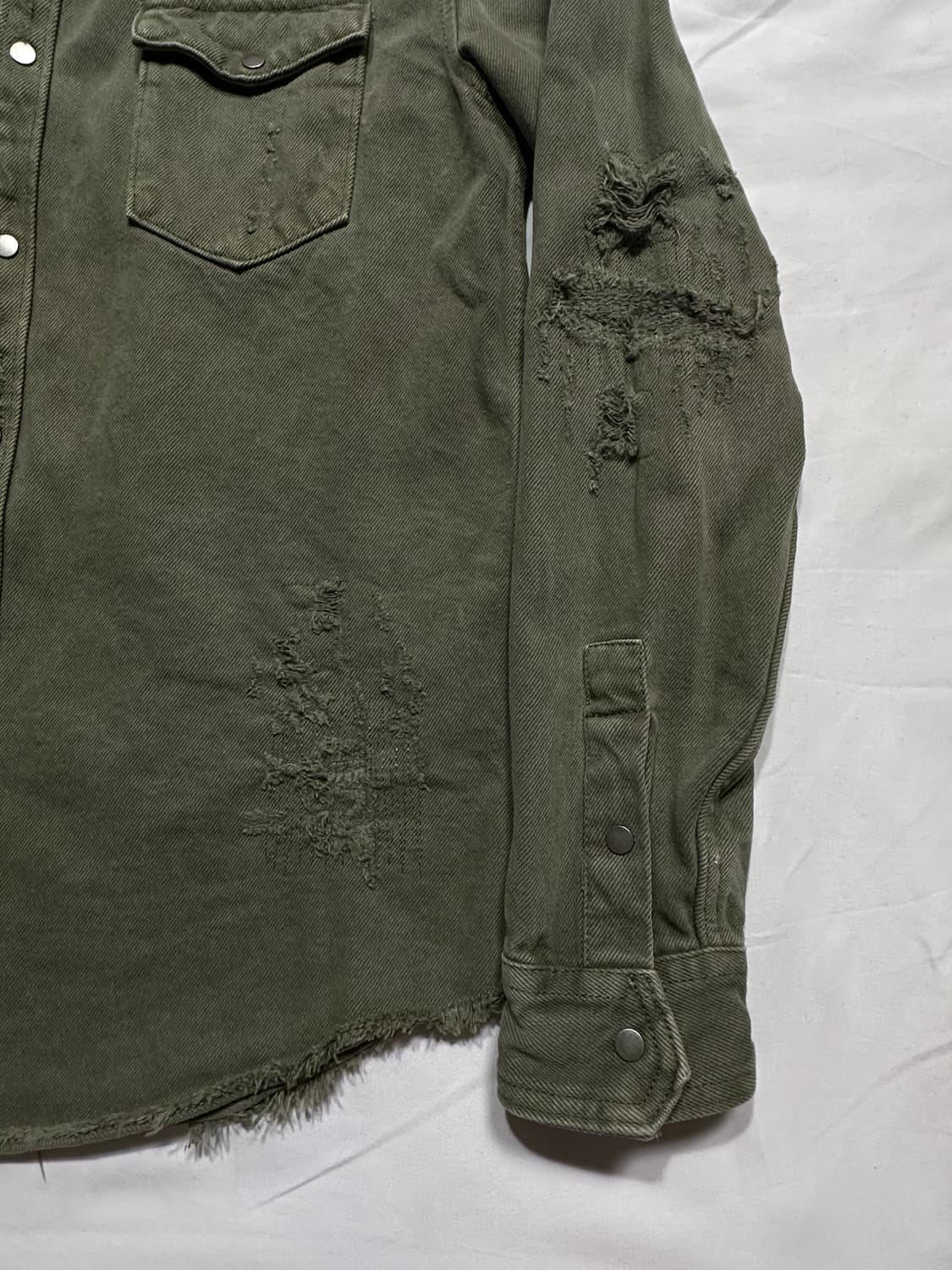 자라 빈티지 데님 셔츠 자켓 상품이미지4