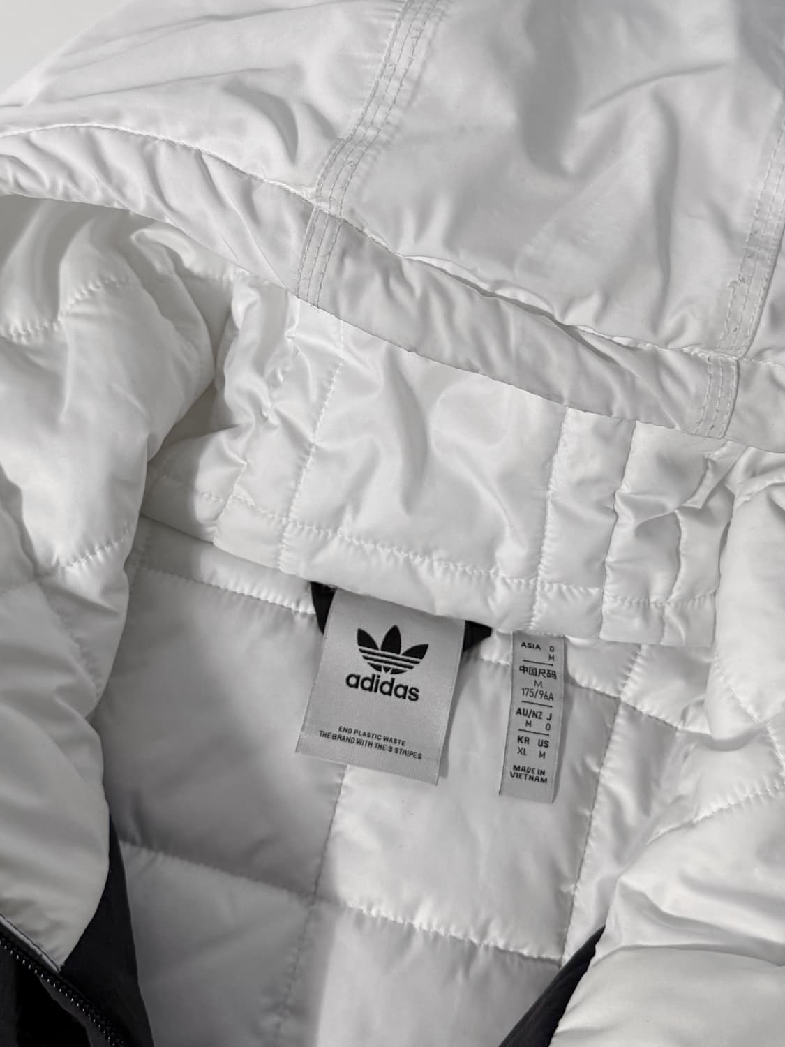 아디다스 오버핏 흰 검 아디컬러 파이어버드 빅로고 후드 점퍼 상품이미지6