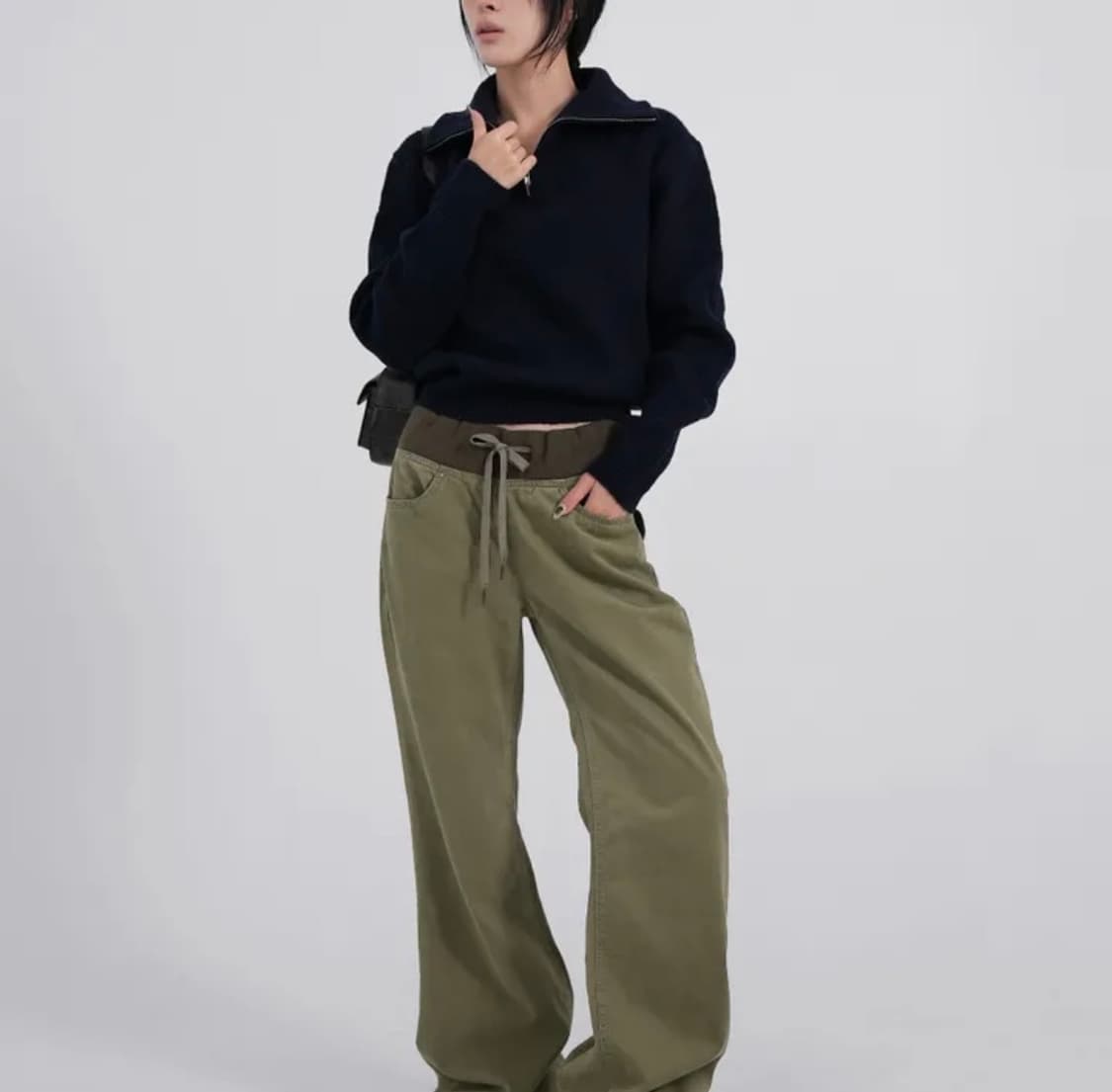 ootj 로우 밴딩 카키 부츠컷 팬츠 S 상품이미지1