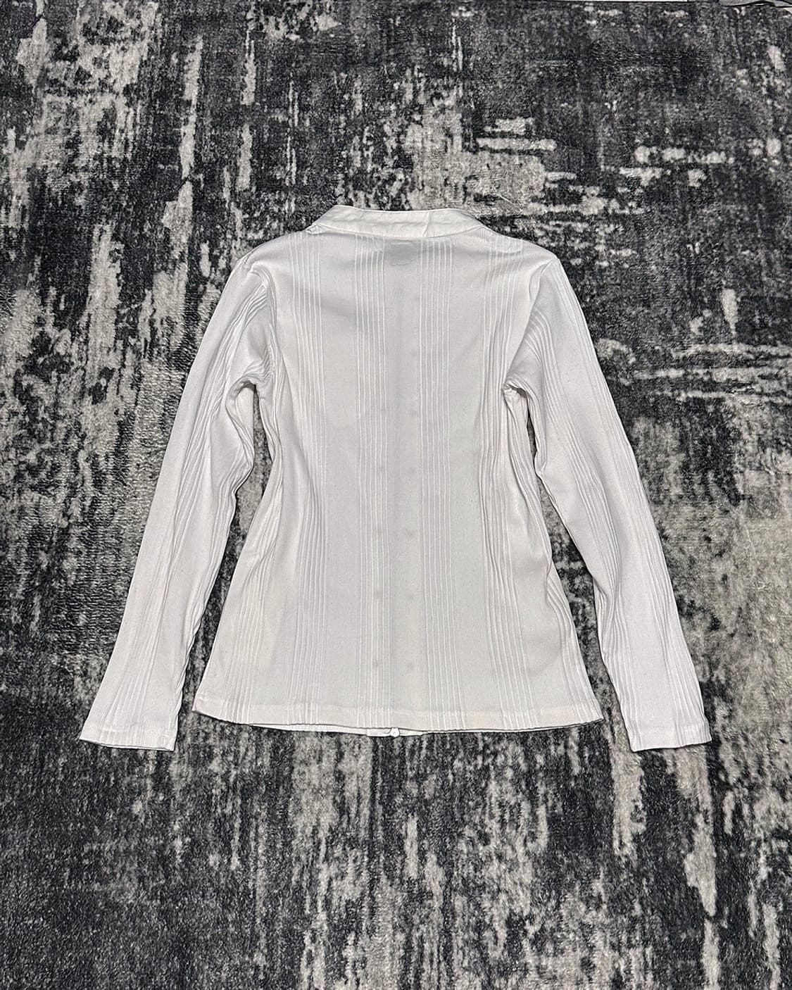 {Agate Label} Ribbed Eyelet Moto Jacket  상품이미지2