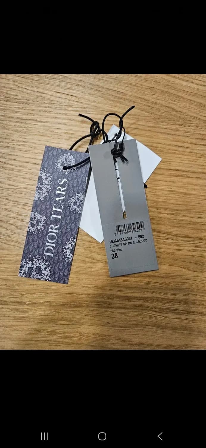 디올 x 데님 티어스 디올 티어스 실크 반팔셔츠 38 상품이미지4