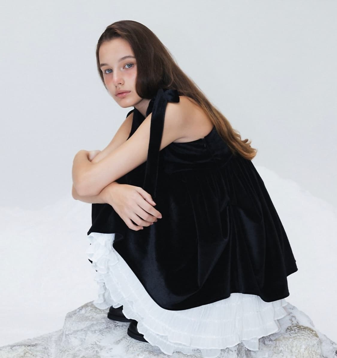 더티스 벨벳 드레스 thetis velvet muffin dress 상품이미지2