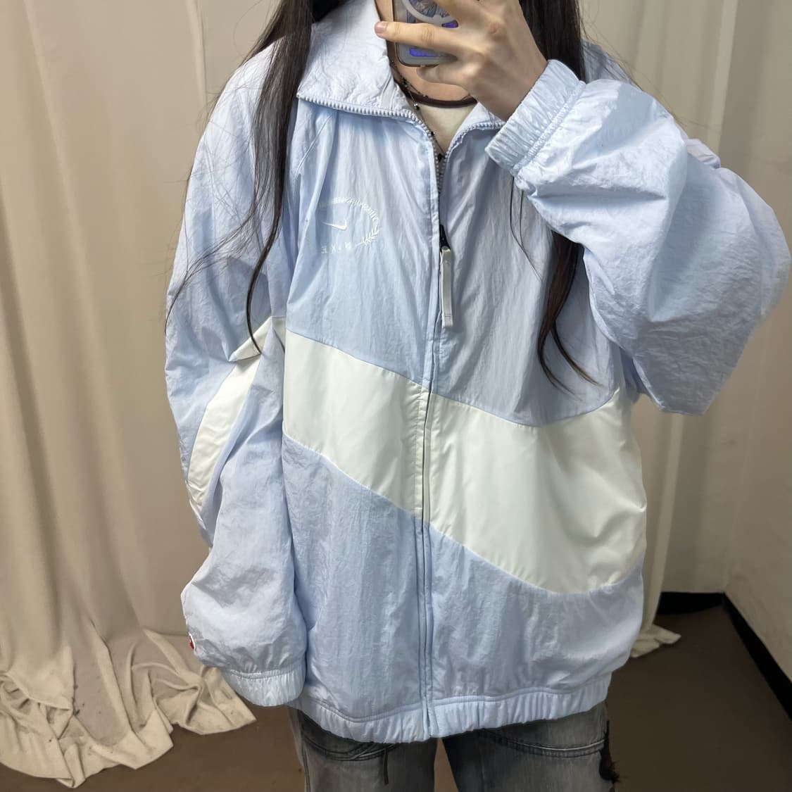 Nike sky blue big swoosh windbreaker 상품이미지3