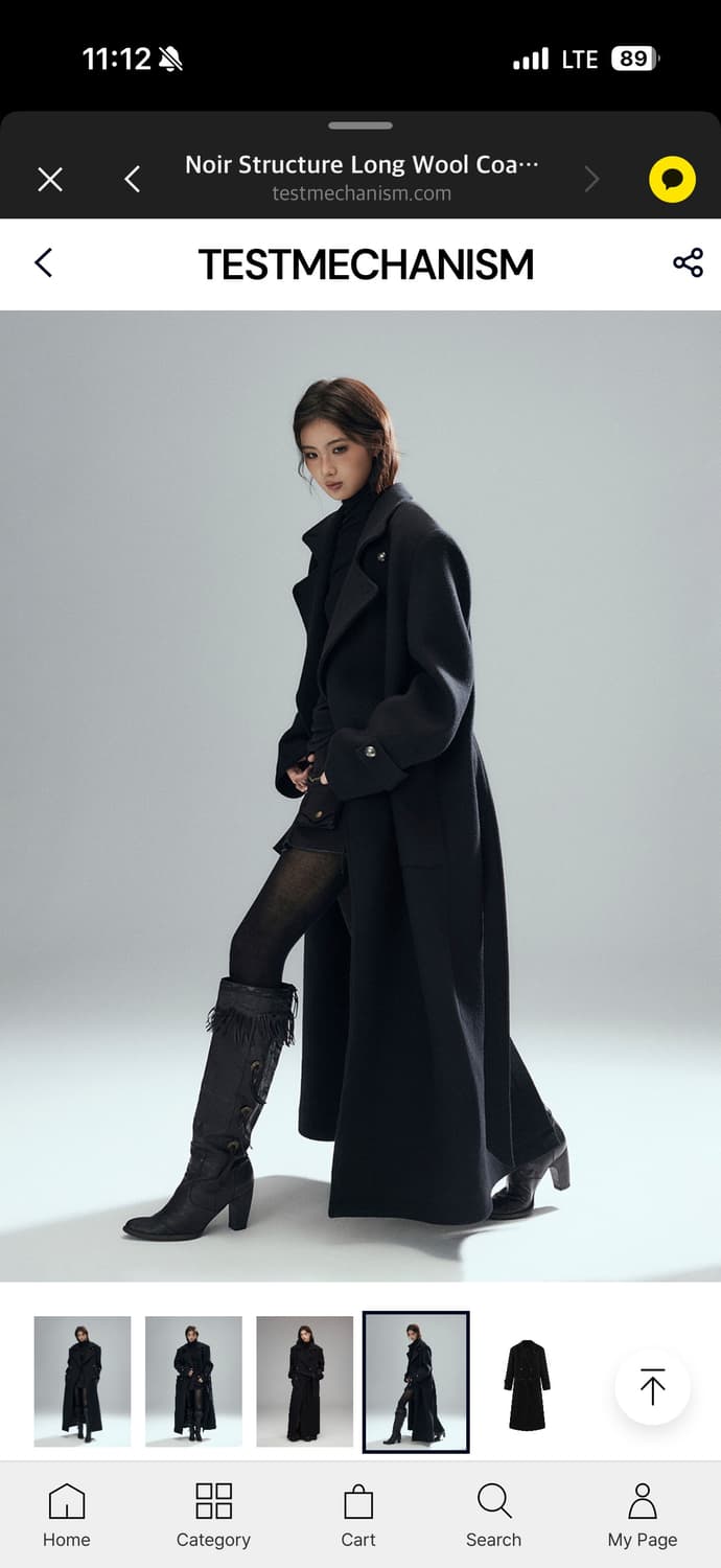 Noir Structure Long Wool Coat 상품이미지4