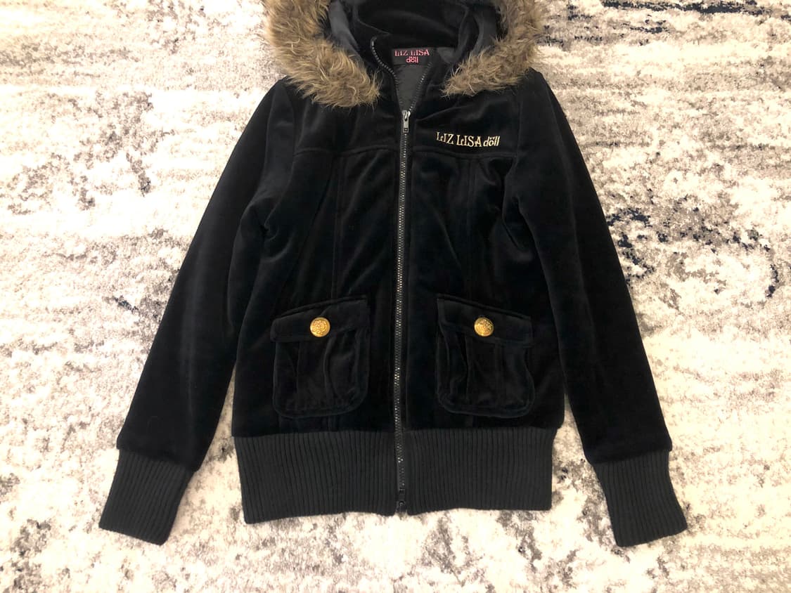 LIZ LISA doll 리즈 리사 벨벳 금장 퍼 후디 패딩 상품이미지2