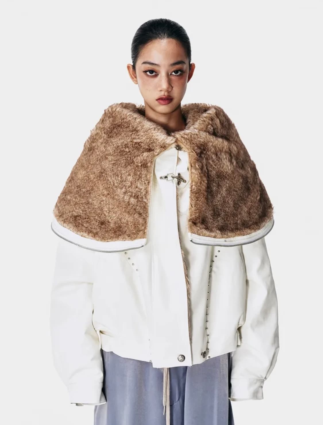 yeel fold-out hoddie shawl 퍼자켓 상품이미지1