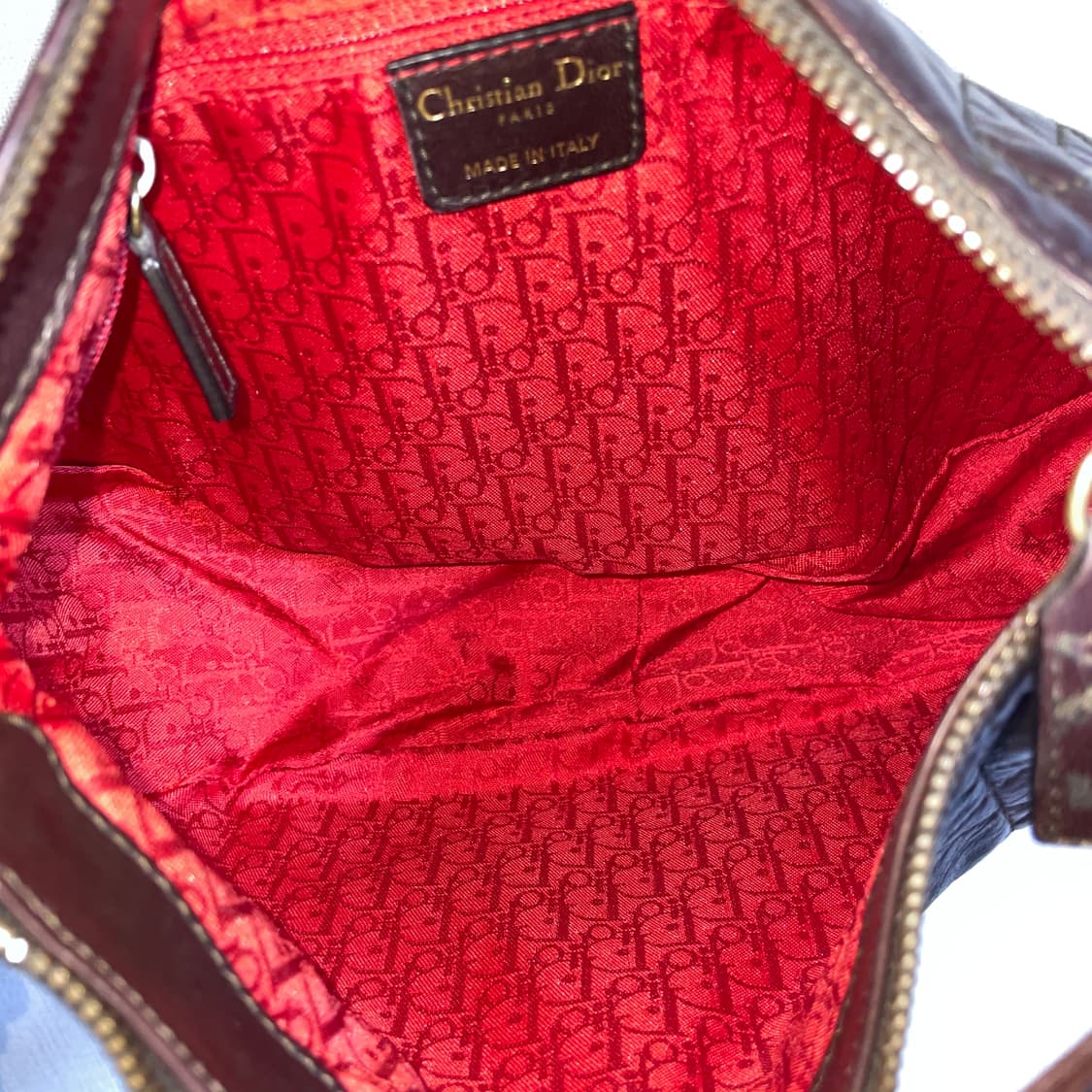 빈티지 크리스찬디올 램스킨 패턴 호보백 (다크브라운) 상품이미지3