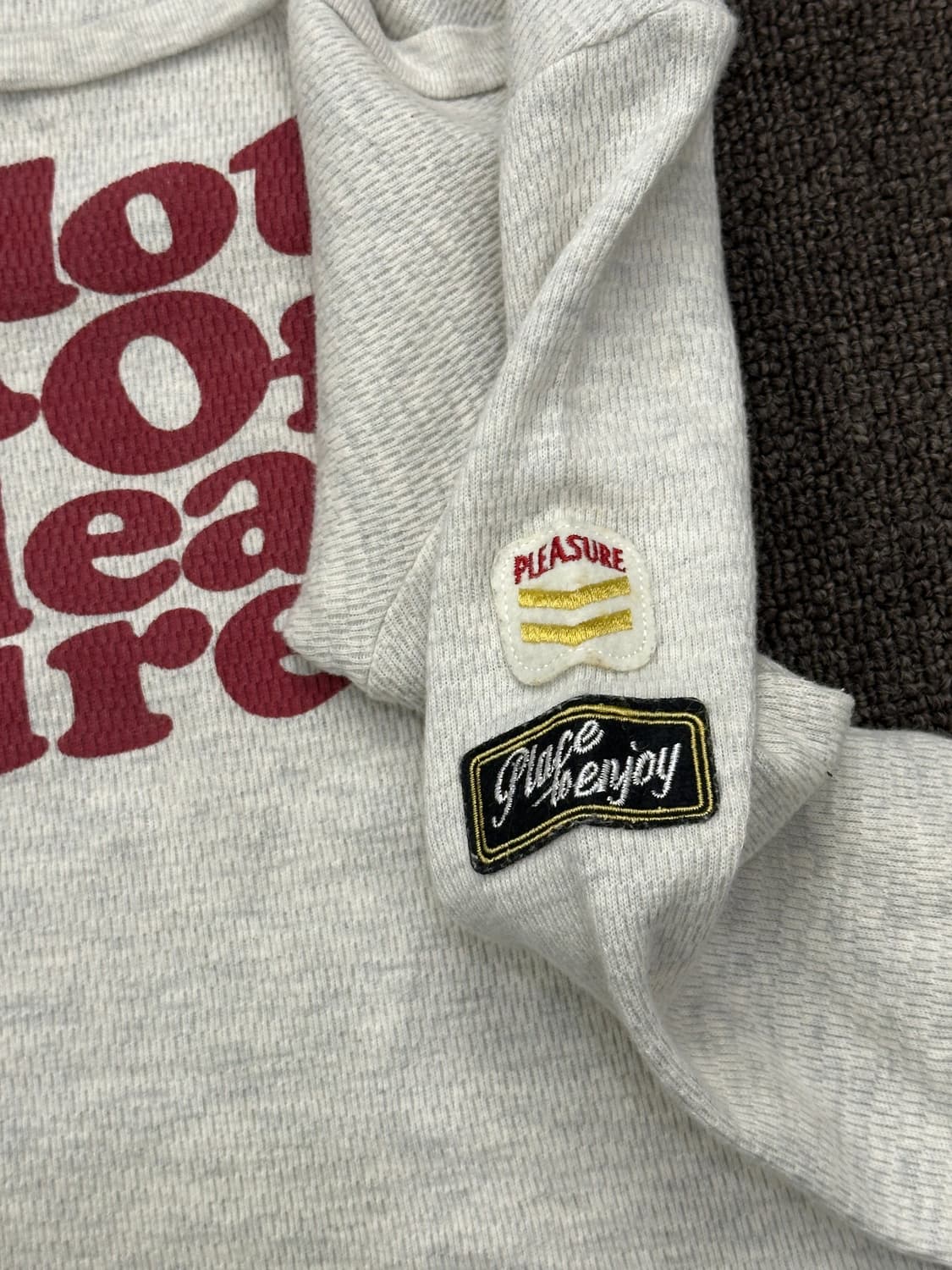 M)Japanese vintage 여성 프린팅 패치 와플 롱슬리브 상품이미지5