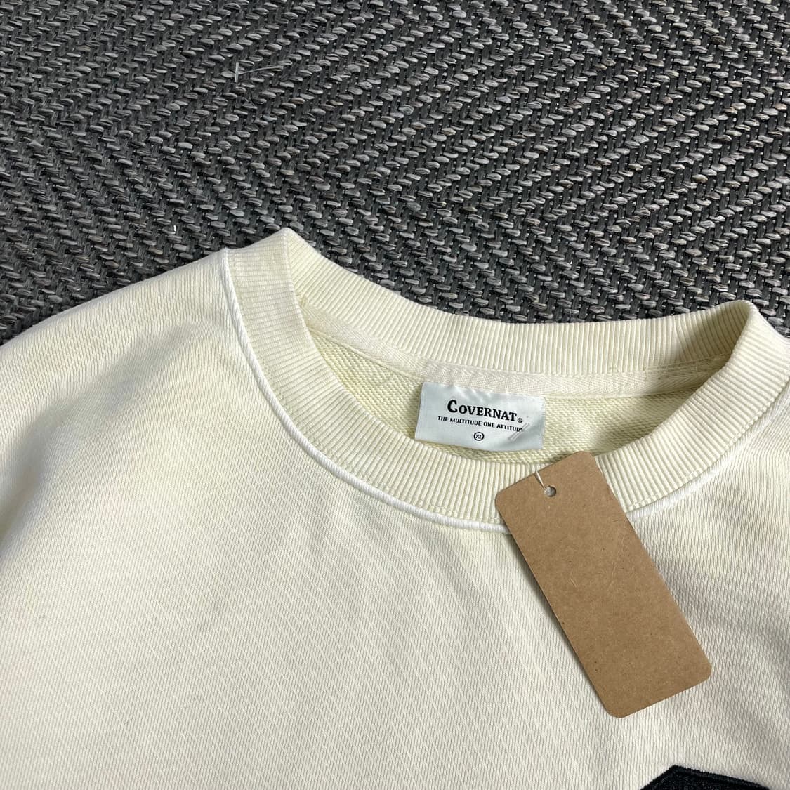 커버낫 C로고 박시핏 크림 맨투맨 y 4484 상품이미지5