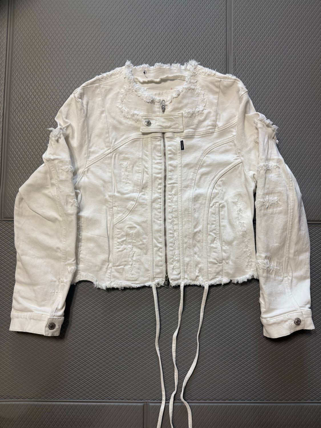 (L) (유일매물) 오토링거 위븐 크롭 박시 데님 자켓 상품이미지1