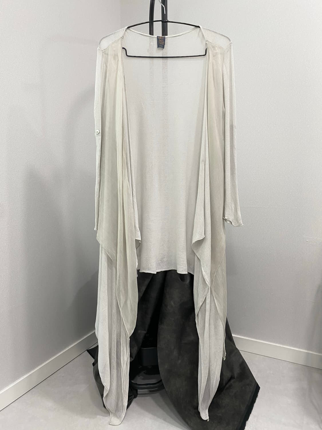 Layered Asymmetric Long Cardigan 상품이미지1