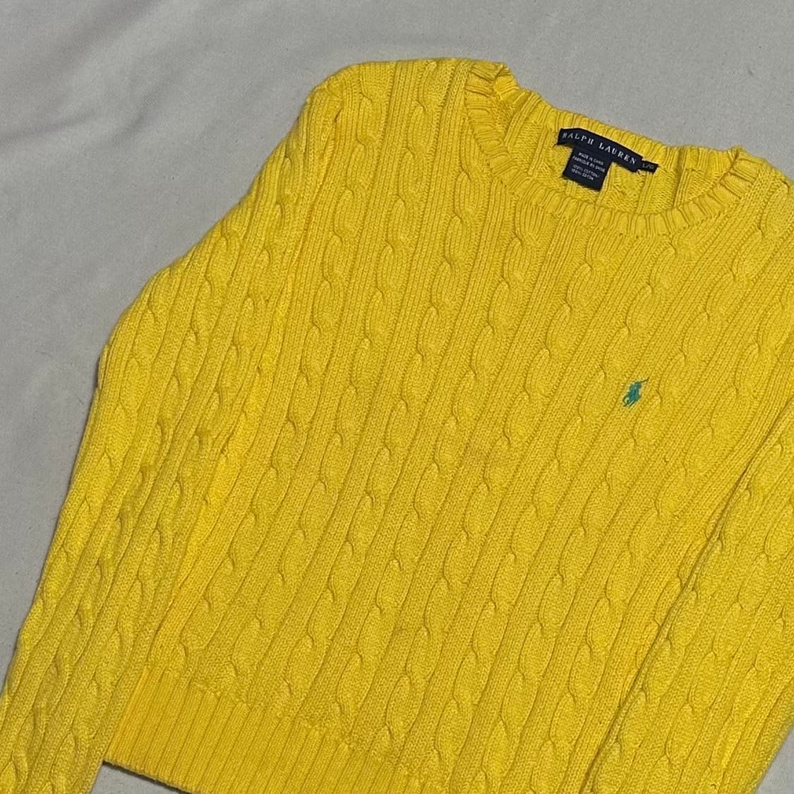 L 폴로랄프로렌 여성용 코튼 라운드넥 케이블 니트 상품이미지1