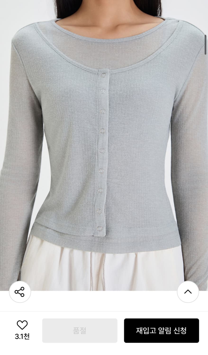 미쏘 스냅 레이어드 티셔츠 상품이미지2